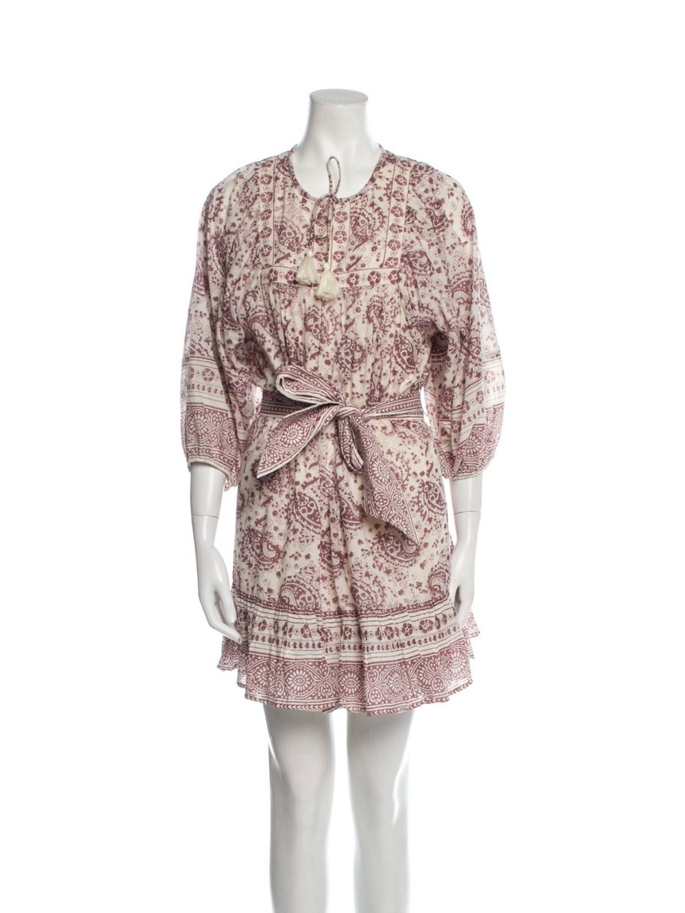 Cleobella Cream and Dusty Rose Paisley Mini Dress